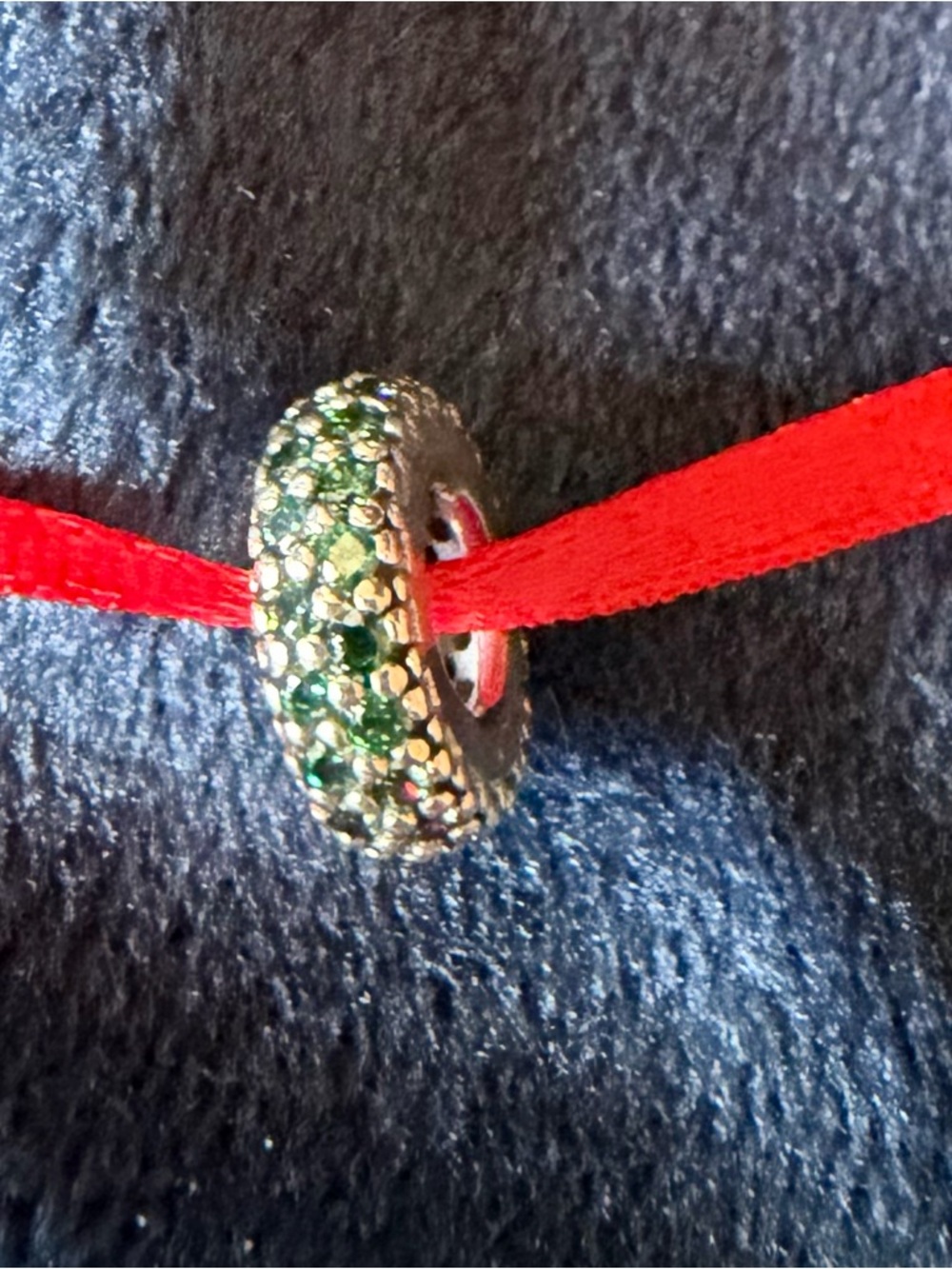 Pandora Sterling Silver Green Pave Spacer Bead - Women's Jewelry